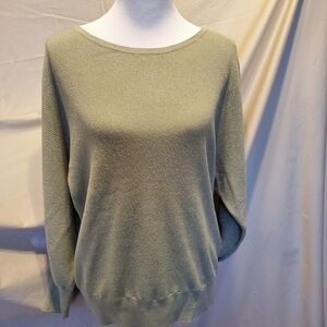 Chico's Glitter Swoop Neck Sweater SZ 1